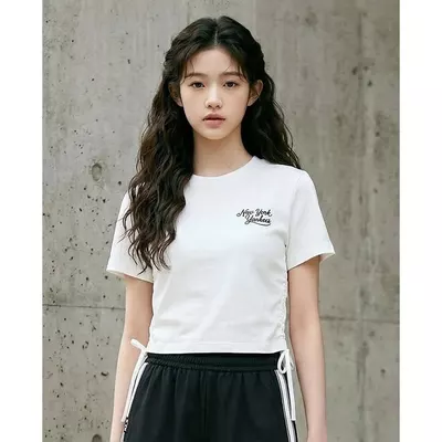 MLB - Áo croptop nữ tay ngắn phối dây rút Varsity_3FTSV5363-50WHS