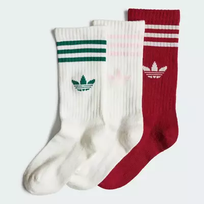adidas Lifestyle & Basketball Crew Socks 3 Pairs Unisex Burgundy II3361