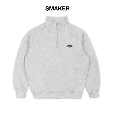 [SMAKER] Áo khoác cao cổ màu xám 100% cotton khoá kéo zip - MMNF QUARTER ZIP FLEECE IN GRAY