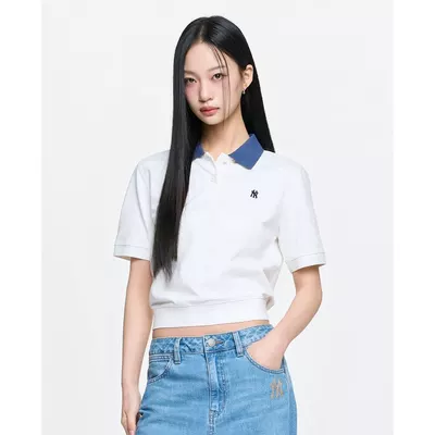 MLB - Áo polo nữ cổ bẻ tay ngắn Basic_3FPQB0163-50IVS