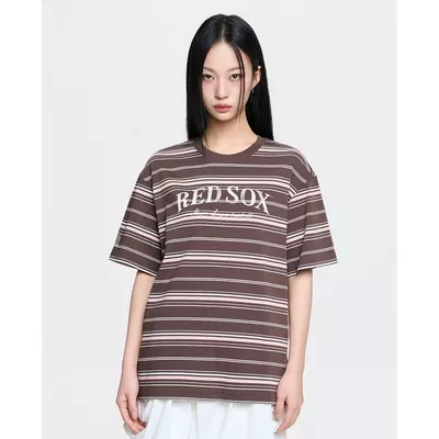 MLB - Áo thun unisex cổ tròn tay ngắn kẻ sọc Sporty_3ATSV0463-43BRD