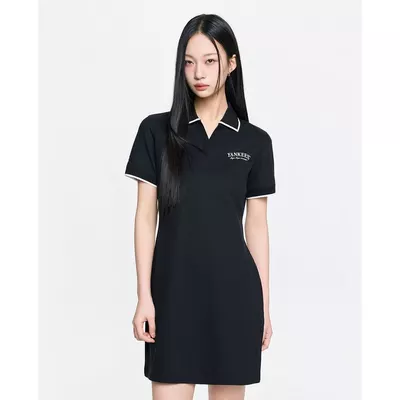 MLB - Đầm polo mini tay ngắn Basic Lettering_3FOPB0263-50BKS