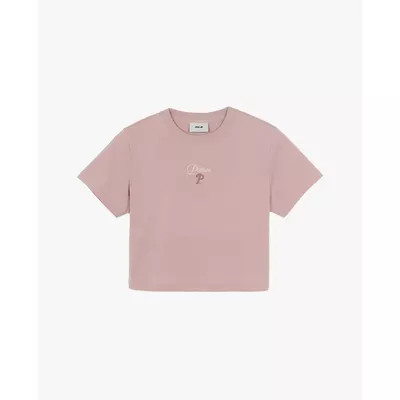 MLB - Áo croptop nữ cổ tròn tay ngắn Sheriff Logo_3FTSB8463-10PKL