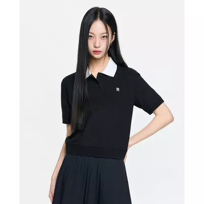 MLB - Áo polo nữ cổ bẻ tay ngắn Basic_3FPQB0163-50BKS