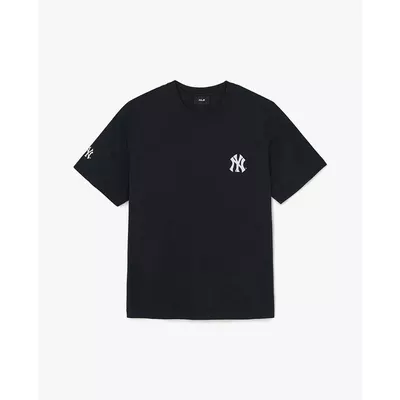 MLB - Áo thun unisex tay ngắn Basic Street Back Lettering_3ATSB1063-50BKS
