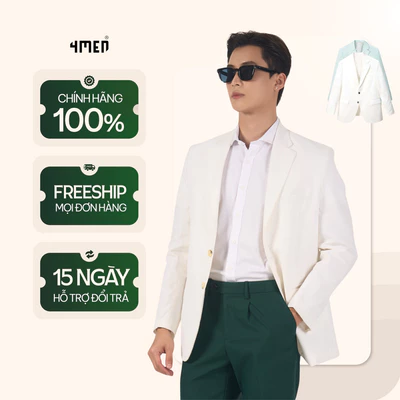 Áo Vest Nam Trơn Linen Form Regular 4MEN AV040 tôn dáng, vải mềm, thoáng mát, thanh lịch, sang trọng