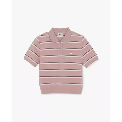 MLB - Áo polo nữ tay ngắn kẻ sọc Varsity_3FPQV0263-07PKL