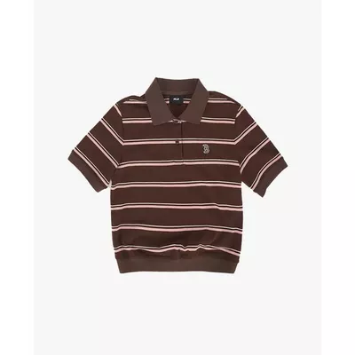 MLB - Áo polo nữ tay ngắn kẻ sọc Varsity_3FPQV0263-43BRD