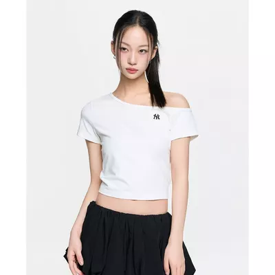 MLB - Áo trễ vai nữ tay ngắn phom croptop Basic_3FTSB0563-50CRS