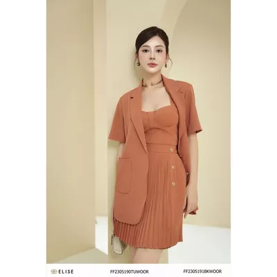 Áo vest cam đất ngắn tay thiết kế Elise FF2305190TUWOOR