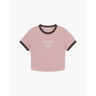 MLB - Áo croptop nữ cổ tròn tay ngắn Sportive_3FTSV0163-07PKL