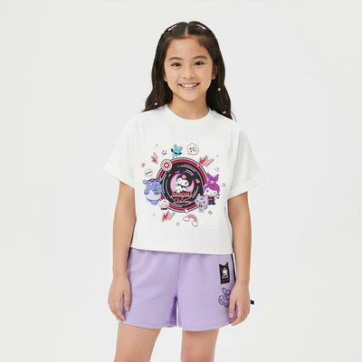 Áo Thun Tay Ngắn Bé Gái Skechers Kuromi Short Sleeve Tee - SL325G621-00QF