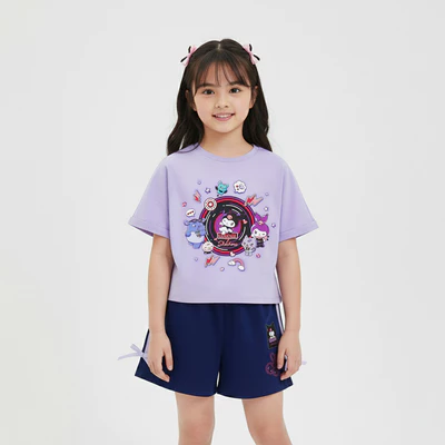 Áo Thun Tay Ngắn Bé Gái Skechers Kuromi Short Sleeve Tee - SL325G621-005U