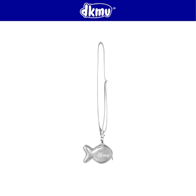 Túi mini đeo chéo nữ hình Cá xinh DKMV chất liệu da kháng nước in logo khóa kéo hình Cá màu bạc Fishy Pouch|K-B37-BA