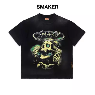 [SMAKER] Áo thun 100% cotton màu đen - MONEY CALL WASHED TEE IN BLACK