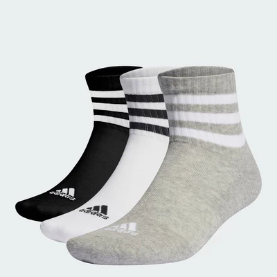 adidas Phong cách sống Bộ 3 Đôi Tất Cổ Thấp Lót Đệm 3 Sọc Sportswear Unisex Xám IC1318