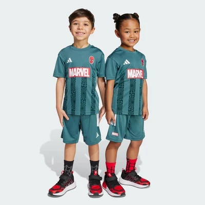 adidas Phong cách sống Bộ Áo Thun Marvel Spider-Man Cho Bé Trẻ em màu xanh lá JM0833