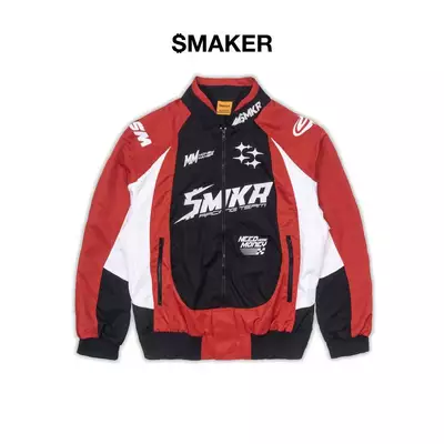 [SMAKER] Áo khoác đua xe phối màu đen đỏ - RACING TEAM JACKET IN RED