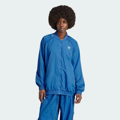 adidas Phong cách sống Áo Track Top Premium Originals FR Nữ Màu xanh da trời IS3853