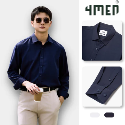 Áo Sơ Mi Nam In Pattern Hoạ Tiết Ngựa Form Regular 4MEN SM201 basic, thoáng mát, mềm mại, dễ mặc dễ phối