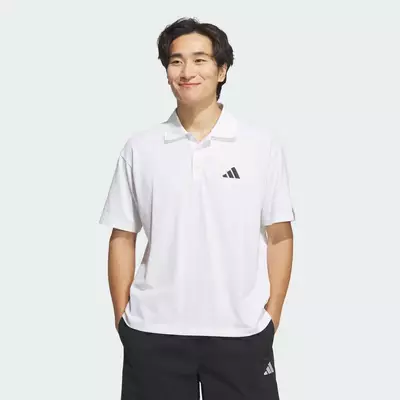 adidas Phong cách sống Áo Polo Essentials Plus Loose Fit Small Logo Short Sleeve Nam trắng JW6987