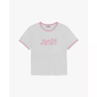 MLB - Áo croptop nữ cổ tròn tay ngắn Lettering_3FTSV5063-43WHS