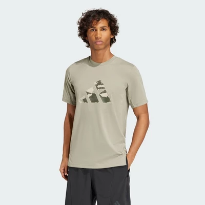 adidas Gym & Training Áo Thun Logo Graphic Rằn Ri Train Essentials Nam màu xanh lá IW8487