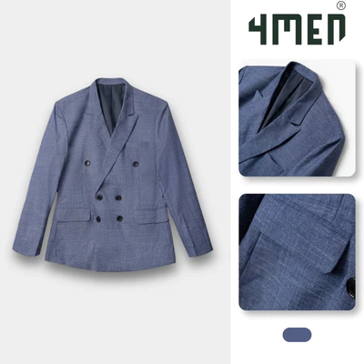 Áo Vest cổ V Dài Tay 3 hàng nút linen 4MEN AV1137 form slimfit tôn dáng, sang trọng, lịch lãm