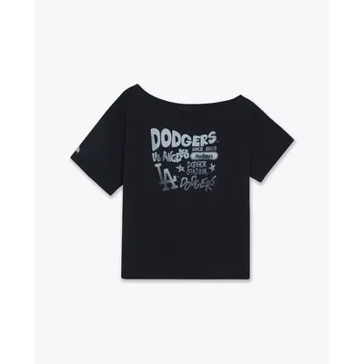 MLB - Áo trễ vai nữ tay ngắn Street Graphic_3FTSB6763-07BKS