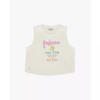 MLB - Áo ba lỗ nữ cổ tròn phom croptop Street Logo_3FTOB0363-50IVS