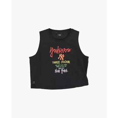 MLB - Áo ba lỗ nữ cổ tròn phom croptop Street Logo_3FTOB0363-50BKS