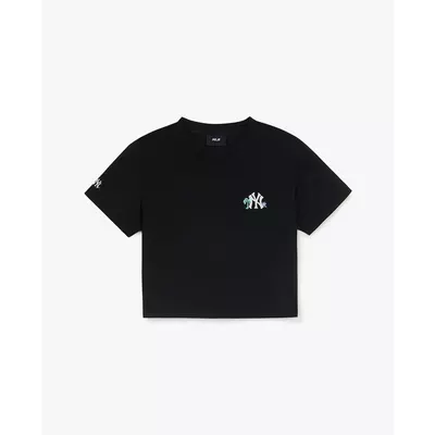 MLB - Áo croptop nữ tay ngắn in họa tiết_3FTSX2153-50BKS