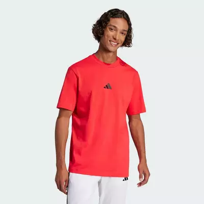 adidas Phong cách sống Áo Thun Single Jersey Logo Nhỏ Essentials Nam Đỏ JF1095