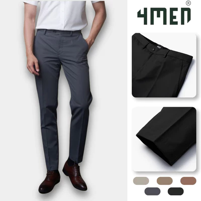 Quần Tây Nam Slimfit 4MEN QT050 ôm vừa vặn, tôn dáng, vải mềm mại, co giãn thoải mái, trẻ trung