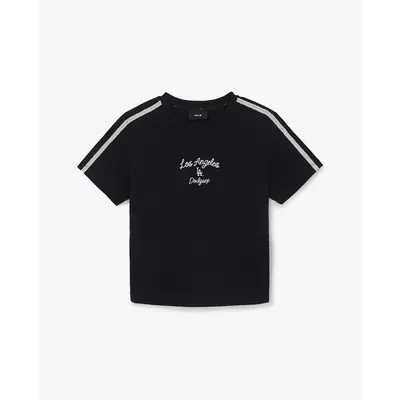 MLB - Áo croptop nữ tay ngắn phối viền Varsity_3FTSV5463-07BKS