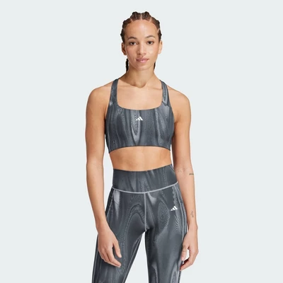 adidas Gym & Training Áo Bra Tập Luyện Nâng Đỡ Vừa 3 Sọc PrimeLiftimpact Nữ Xám IW9961