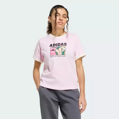 adidas Phong cách sống ÁO THUN POP ART GRAPHIC T-SHIRT1 Q2 Nữ Hồng KC8601