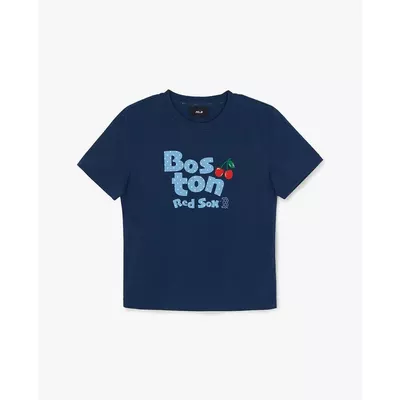 MLB - Áo croptop nữ cổ tròn tay ngắn Letter Cherry_3FTSN6963-43NYD