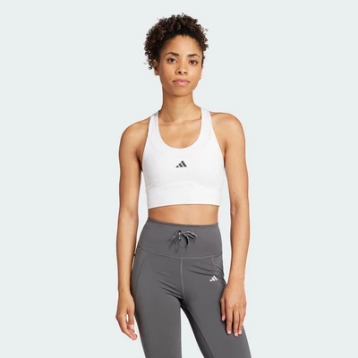 adidas Gym & Training Áo Bra Chạy Bộ Có Túi Medium Support Nữ trắng JI5989
