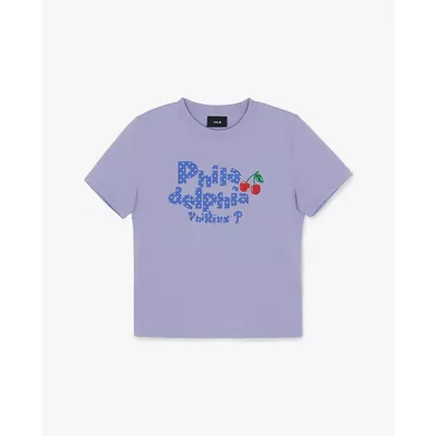 MLB - Áo croptop nữ cổ tròn tay ngắn Letter Cherry_3FTSN6963-10LDM