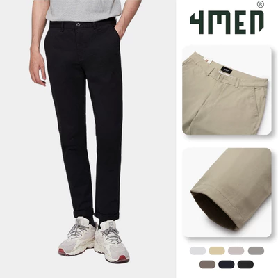 Quần kaki dài nam trơn 4MEN QK018 form slimfit ôm tôn dáng, vải mềm mại, co giãn tốt, trẻ trung