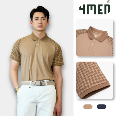 Áo Polo Rayon Nanh Sói Form Slimfit 4MEN PO162 ôm tôn dáng, vải mềm thấm hút mồ hôi, thoáng mát