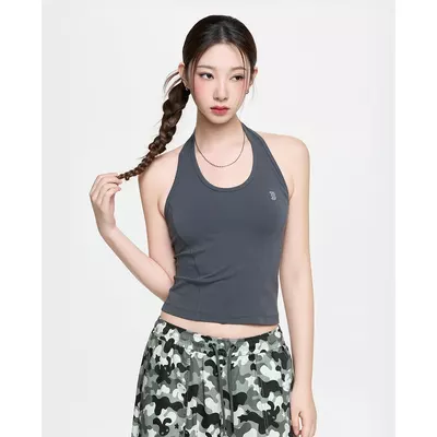 MLB - Áo croptop nữ cổ yếm thêu logo_3FTOB6063-43GRD