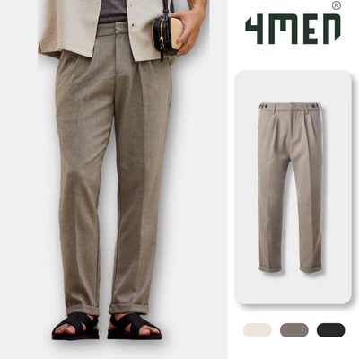 Quần Tây Sidetab 2 Bên Form Regular 4MEN QT068 vải mềm, cao cấp, thanh lịch, nam tính, lịch lãm