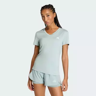 adidas Gym & Training Áo Thun Cổ Chữ V Workout Essentials Nữ màu xanh lá KB9596