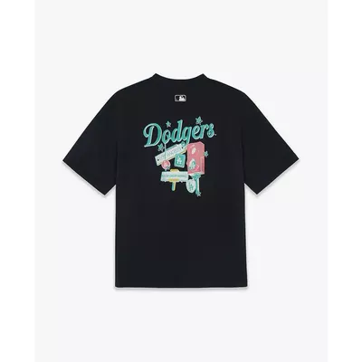 MLB - Áo thun unisex cổ tròn tay ngắn Colorful City_3ATSN7563-07BKS