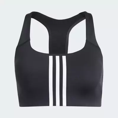 adidas Gym & Training Áo Bra Training Medium Support 3 Stripes Nữ Đen IQ3369
