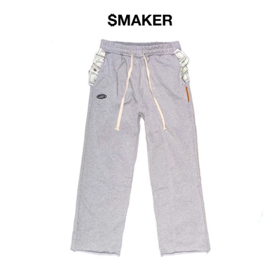 [SMAKER] Quần dài màu xám 100% cotton nỉ túi tiền - 2 POCKETS FULL SWEAT PANTS IN GREY