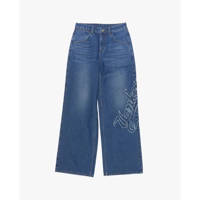 MLB - Quần jeans nữ ống rộng thời thượng_3FDPB0754-50INS