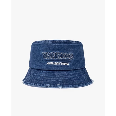 MLB - Nón bucket unisex Denim Embossed_3AHTV035N-50BLL